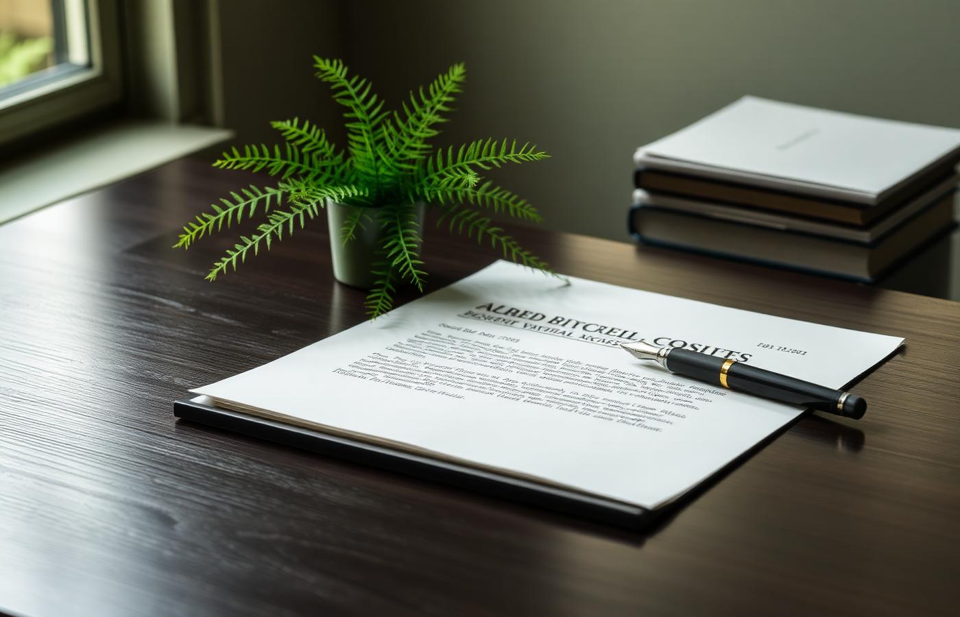 Trust deed on a desk